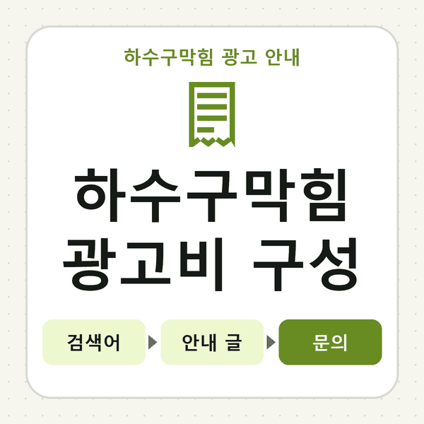 하수구막힘 광고비 구성